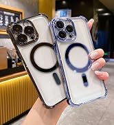 Uioeua for iPhone 12 Pro Max Case with Metal Ring,[Compatible with MagSafe] Four Corners Shockpro...