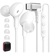 iMangoo USB C Headphones Wired 90° Angled Plug in Ear Buds HiFi Sound USBC Headphone Laptop Work ...