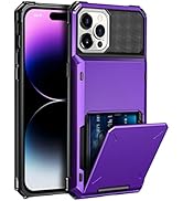 ELOVEN Case for iPhone 14 Pro Case with Card Holder Card Slot Hidden Credit Card ID Protective Ca...