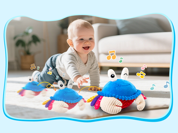 Musical Crawling Crab Plush Toy