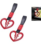YAWUROU 2 PCS Broken Heart Car Handle Strap, Drift Charm Rear Bumper Decor Ring, Fashion Love Han...