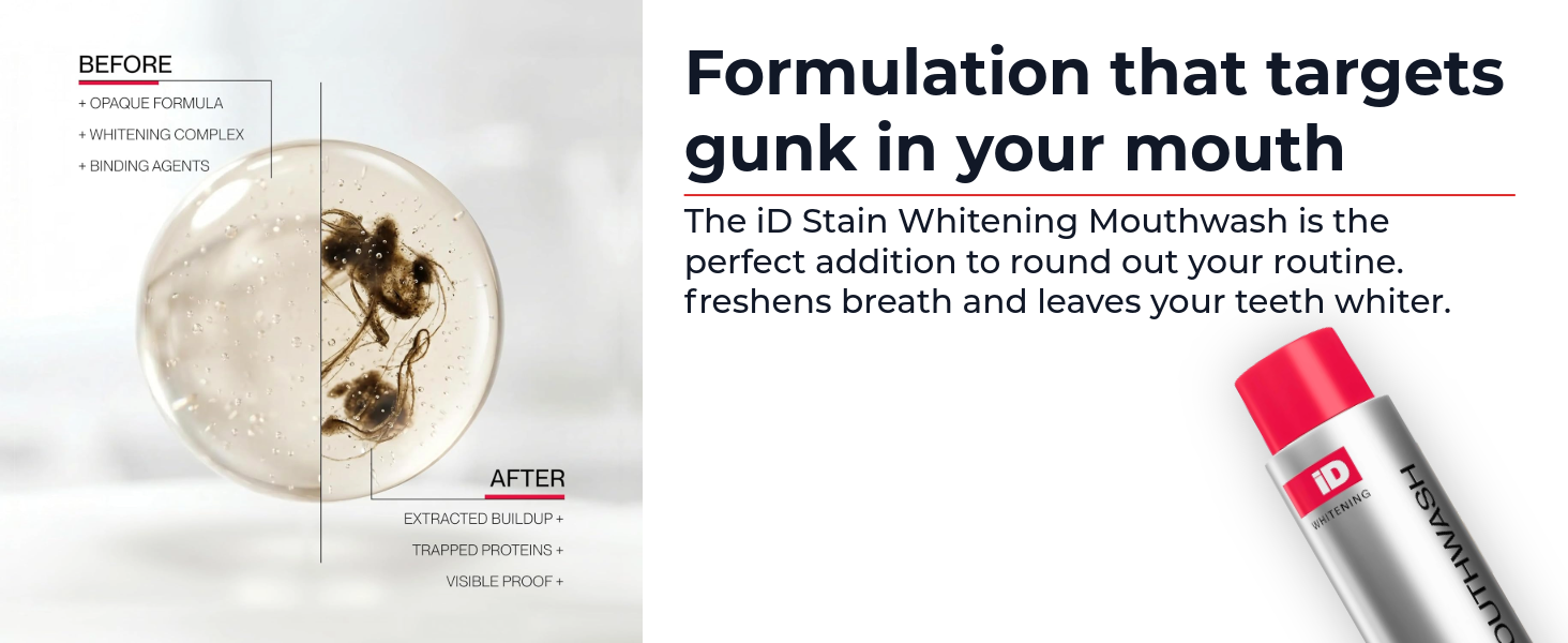 Hismile iD Stain Whitening Mouthwash, Gunk Removing Mouthwash