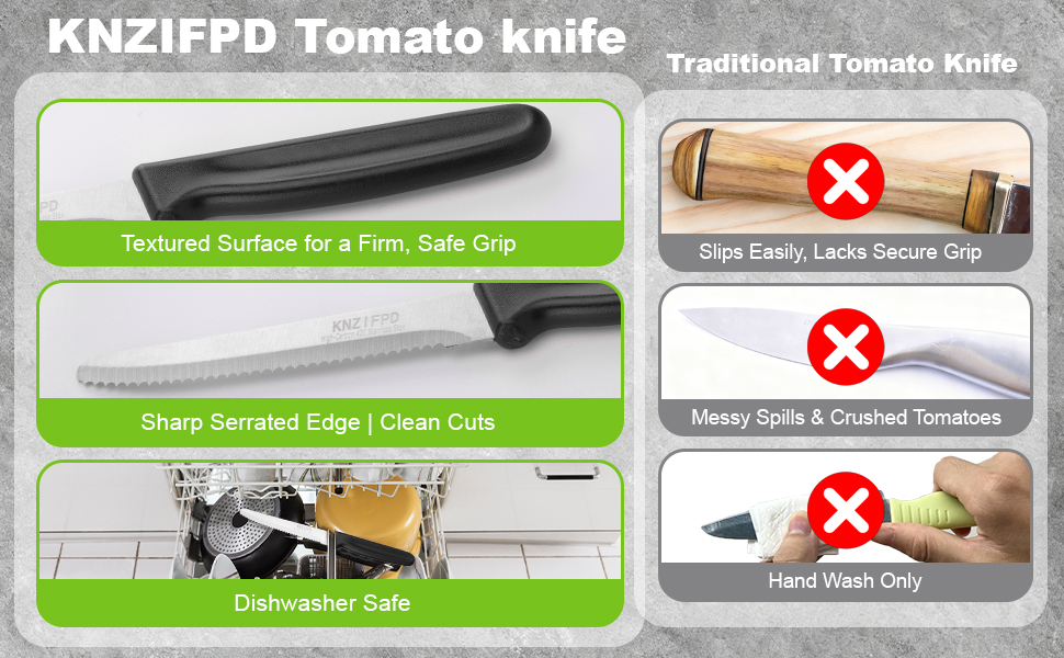 Sharp Serrated Edge Fruit Knife, Dishwasher Safe