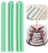 KALAIEN Pearl Silicone Mold,Semi Sphere Fondant Border Molds,Pearl Knit Rope Silicone Mold Clay M...