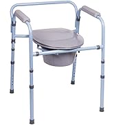 Carex 3-in-1 Folding Bedside Commode - Porta Potty for Adults - Portable Toilet for Camping, Supp...