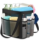 YASONIC Mesh Shower Caddy Portable for Dorm College Room Essentials, 8-Pocket Large Shower Bag wi...