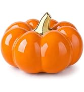 Vhxmaizxn 8.2 Inch Ceramic Pumpkin Halloween Artificial Porcelain Pumpkins | Orange Fake Pumpkin ...