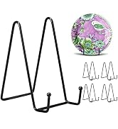 Kruodop 6 Inch Plate Stands for Display, 5 Pack Plate Holder Display Stand, Black Metal Frame Eas...