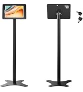 Beelta Tablet Kiosk Floor Stand, Anti-Theft, Rotate Lockable Metal Tablet Enclosure+Aluminum Pole...