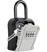 Portable Key Lock Box,Key Holder Safe Security Lock Box for Indoor, Outdoor, Garage, Garden, Stor...