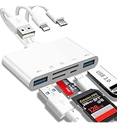 5-in-1 Memory Card Reader, USB OTG Adapter &amp; SD Card Reader for iPhone/iPad, USB C and USB A Devi...