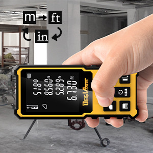 laser tape measure with level