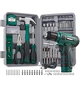 Hi-Spec 8V Cordless Drill Set &amp; Tool Kit for Men – Power USB Rechargeable Electric Drill Driver, ...