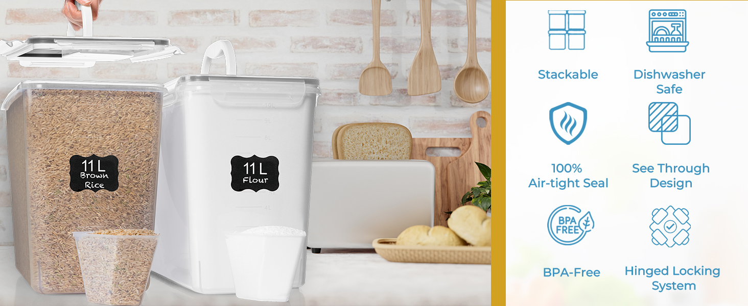 large airtight food storage containers, flour canister, air tight containers ,air tight containers