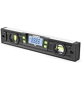 Huepar 8 Functions Digital Torpedo Level, Electronic Bubble Inclinometer, with LCD Display, Stron...