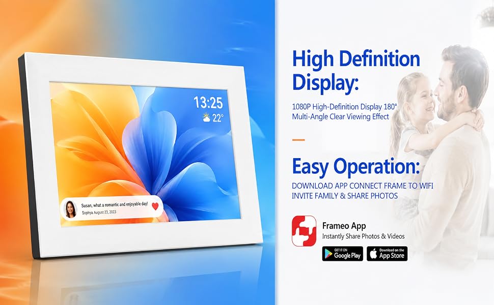 frameo 10.1 inch smart wifi digital photo frame