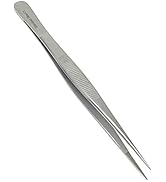 Stainless Steel High Precision Forceps with Fine Strong Straight Serrated Point to use Engineer L...