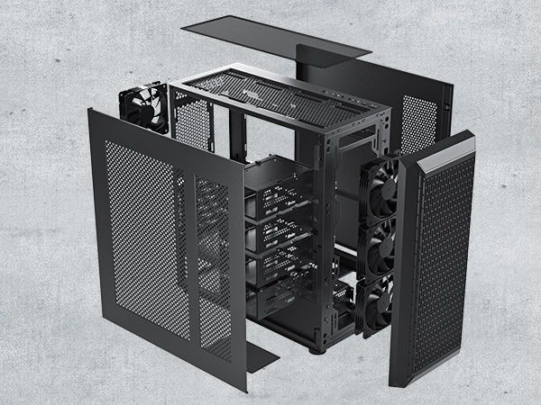 Pre-installed 4x 3 PIN Fans