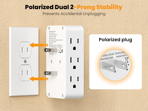 2 to 3 prong outlet adapter surge protector