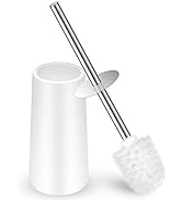 IXO Toilet Brush and Holder, Toilet Brush with 304 Stainless Steel Long Handle, Toilet Bowl Brush...