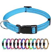 TagME Dog Collars for Small Dogs, Reflective Nylon Pet Collar with Quick Release Buckle, Small Do...