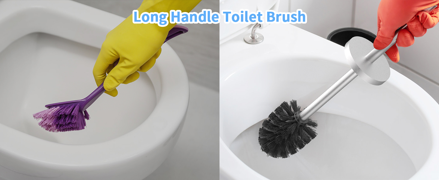 toilet brush and holder set long handle stainless farmhouse matte decorative black silver gold