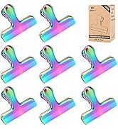 Pack of 8 Bag Clips, Stainless Steel and Heavy Duty Metal Bag Clip,Tightly Seals Chip, Coffee, Br...