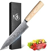 ROCOCO Damascus Japanese Santoku Chef Knife Sharp Gyuto Knives Cooking Knives Professional Multip...