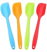 Silicone Spatula 4-piece Set, Heat-Resistant Spatulas, Non-stick Rubber Spatulas with Stainless S...