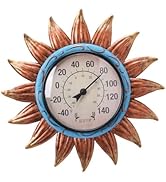 MUMTOP Indoor Outdoor Thermometer - Sunflower Wall Thermometer, Outdoor Thermometers for Patio, R...