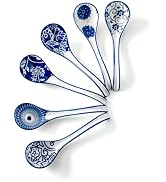 CERKIK Ceramic Asian Soup Spoon - 6.3 Inch Chinese Soup Spoons Japanese Ramen Spoons for Pho Dump...
