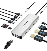 Laptop Docking Station,12 in 1 Triple Display USB C Hub for Windows with Dual DP, HDMI, 100W PD C...