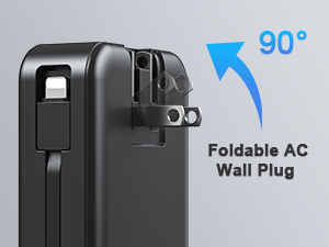 90° Foldable AC Wall Plug