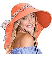 Womens Hiking Hat Wide Brim Hat with Large Neck Flap UPF 50+ Sun Protection Hats