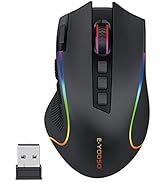 Wireless Gaming Mouse, 8000 DPI Optical Sensor, RGB Backlit, MMO 9 Programmable Buttons, with Mac...