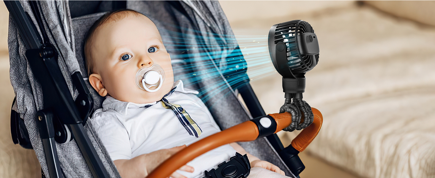 Portable stroller fan