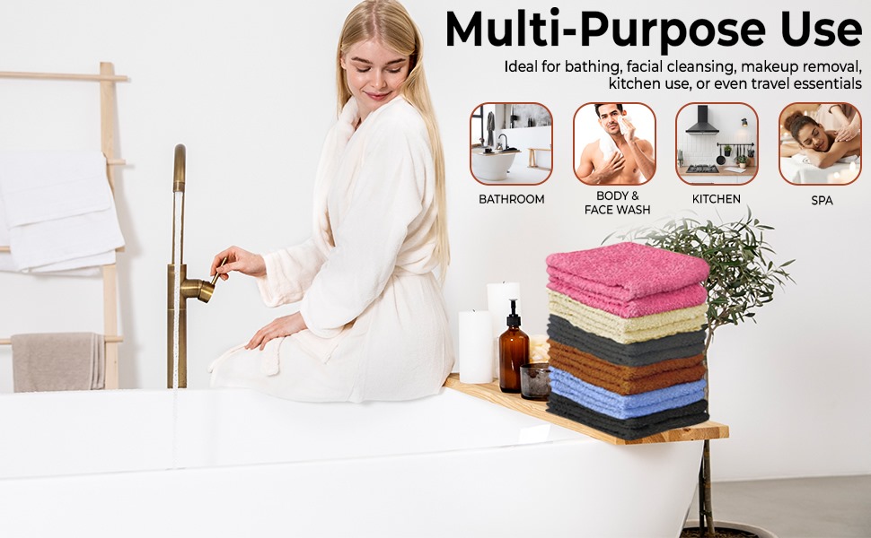 12x12 Multi-Color Towels – Pack of 24
