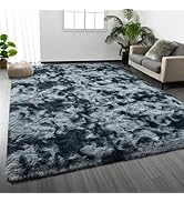 Deerhoo Large Shag Area Rugs 6 x 9, Tie-Dyed Plush Fuzzy Rugs for Living Room, Ultra Soft Fluffy ...