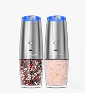 FORLIM Rechargeable Salt and Pepper Grinder Set, Automatic Salt Pepper Shakers Mill, One-Click Gr...