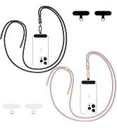 Qyoocom Phone Lanyard 2 Pack Universal Crossbody Neck Strap with 4 Pads Durable Adjustable Nylon ...