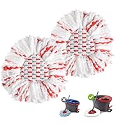 Hibaby 2 Pack Mop Replacement Heads Compatible with O Cedar EasyWring Spin Mop 1-Tank System, Mid...