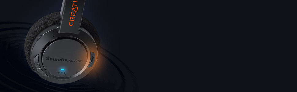 sound blaster JAM V2 bluetooth headphones, bass boost button, audio enhancement