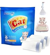 NATRUTH 21 Count XL Cat Litter Box Liners, Cat Litter Bag with Drawstrings, Cat Tray Liners Large...