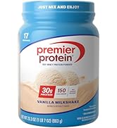 Premier Protein Powder, Vanilla Milkshake, 30g Protein, 1g Sugar, 100% Whey Protein, Keto Friendl...