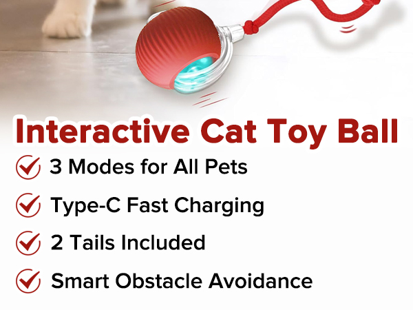 Interactive cat toy ball
