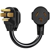 Strightinc 3 Prong to 4 Prong Dryer Plug Adapter, Connects 3-Prong Old Dryer Plug to 4 Prong New ...