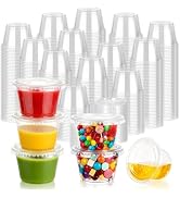 tchrules 400pcs 4 oz Disposable Souffle Cups Portion Cups, Jello Shot Cups with Lids, Disposable ...