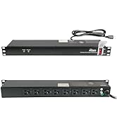 Tecmojo 1U Rack-Mount Horizontal 8-Outlet Power Strip UL Listed PDU with Surge Protection 6ft Cor...