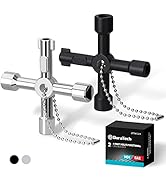 DURATECH 4 Way Utilities Key, Multi-functional Water Key Set, 2-Pack, for Valve, Faucet, and Spigots