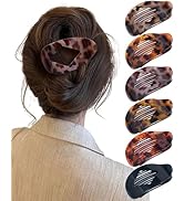 Flat Hair Clips 6 Pcs, Large Hair Claw Clips Ergonomic Curved Strong Hold Round FrenchLay Claw Cl...
